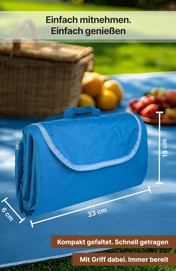 Menz Stranddecke sandfrei 1,5 x 2 m – Picknickdecke wasserdicht &amp; leicht, Picknick Decke kompakt &amp; f