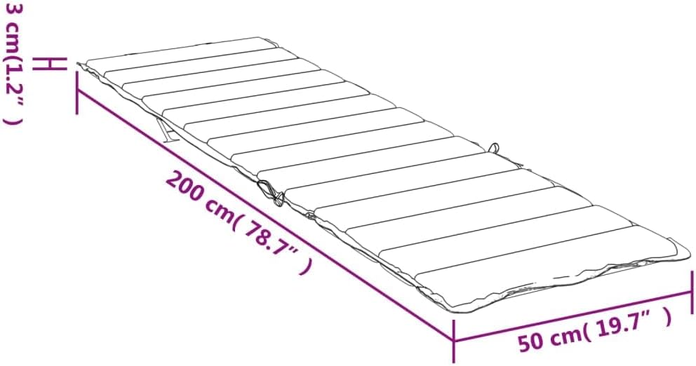 vidaXL Sonnenliege Auflage, Liegenauflage Outdoor, Polster Auflage für Gartenliege Liegestuhl, Polst