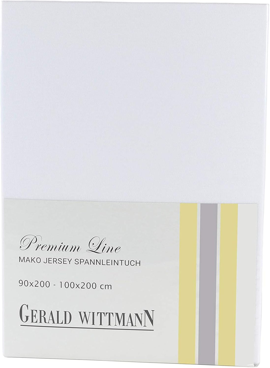 Gerald Wittmann Premium Spannbettlaken 90x200-100x200 cm, 100% Baumwolle Jersey, Weiss Weiss 90x200