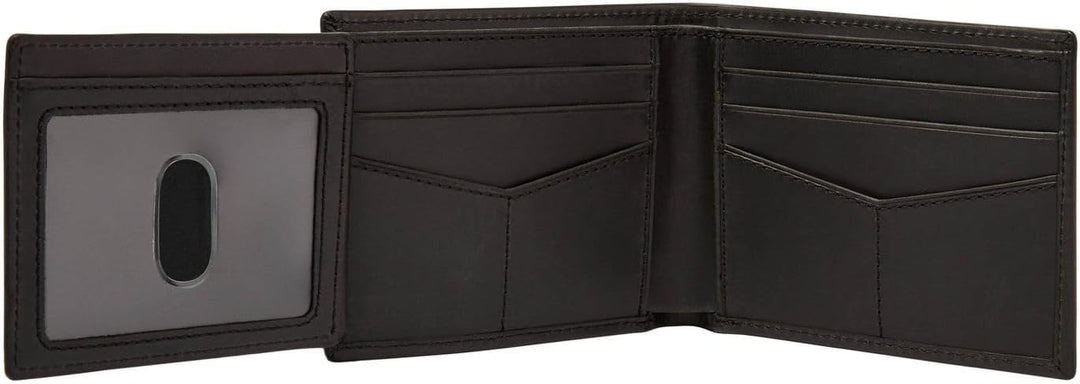 Fossil mens Derrick Travel Accessory Bi Fold Wallet, Schwarz, 11.43 cm L x 1.91 W 8.89 H EU, Schwarz
