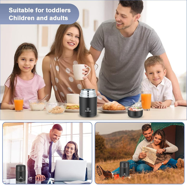 Dreamhigh® Thermobehälter für Essen 800 ml, Edelstahl Warmhaltebehälter Speisegefäss für Essen, Ther
