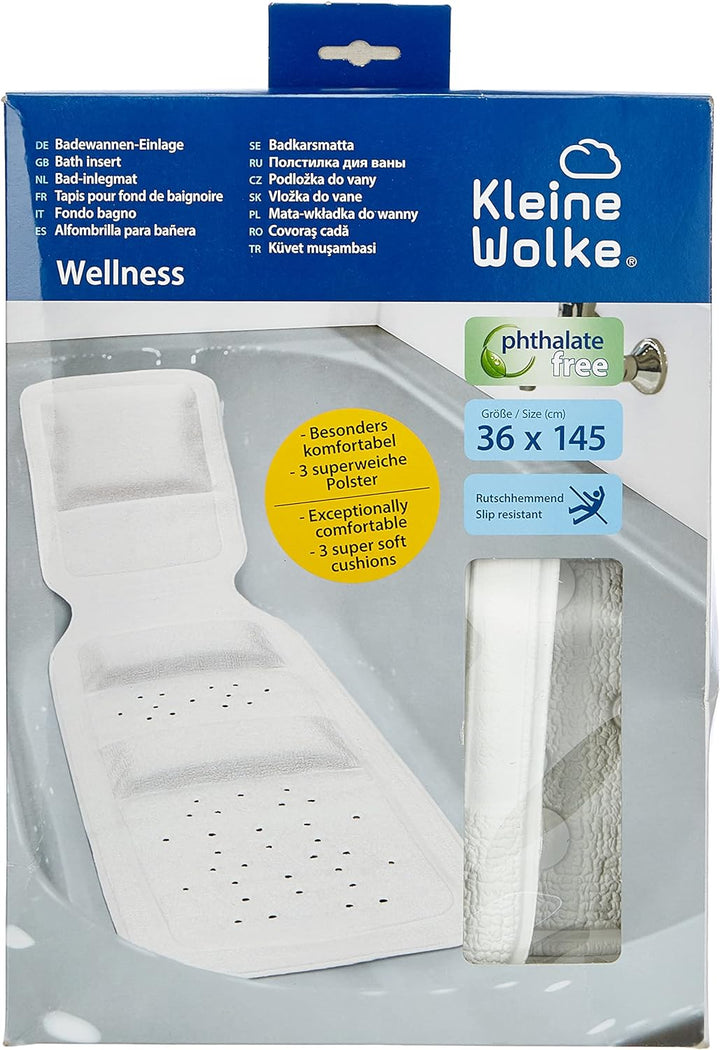 Kleine Wolke Wellness Wanneneinlag, PVC, Weiss, 36x145 cm Weiss, Weiss