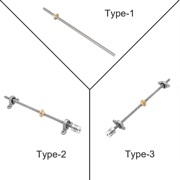 iYueMps 2 Set 200mm T8 Gewindespindel Set, 304 Edelstahl 8mm Gewindestange mit Messingmutter, Vertik