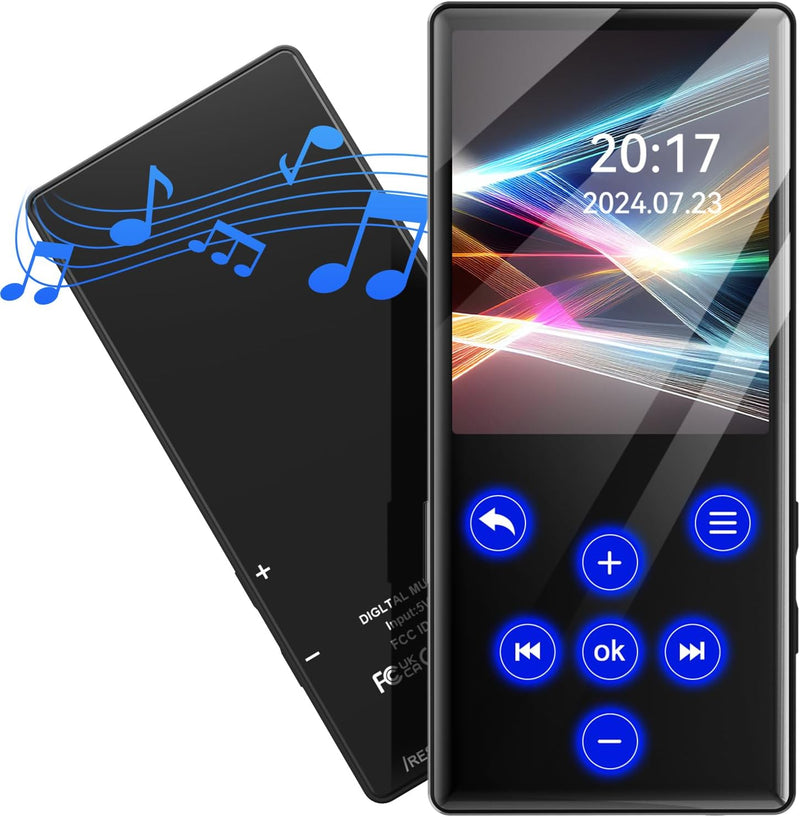 Gueray 128GB MP3 Player mit Bluetooth 5.0 Tragbarer MP3 Player Digitaler Musikspieler mit HiFi Sound