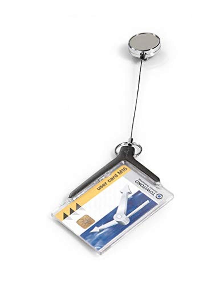 Durable Pass-Halter De-Luxe mit Chrom-Jojo, 10 Stück, 830758 Für 1 Karte Jojo, Für 1 Karte Jojo