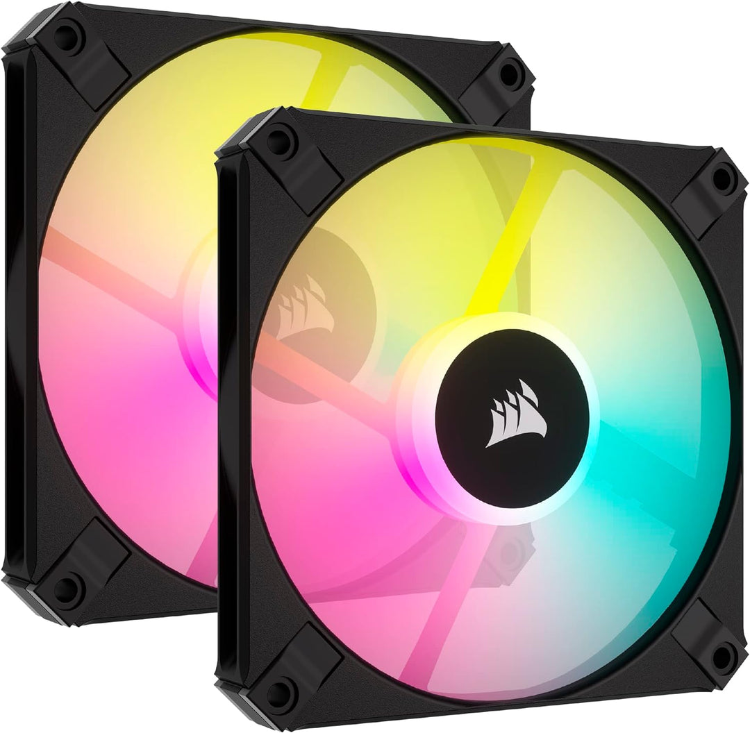 Corsair AF120 RGB Slim, 120-mm-PWM-Lüftersatz Mit Dynamischem Lager - Dünnes Profil Für Kleine Gehäu