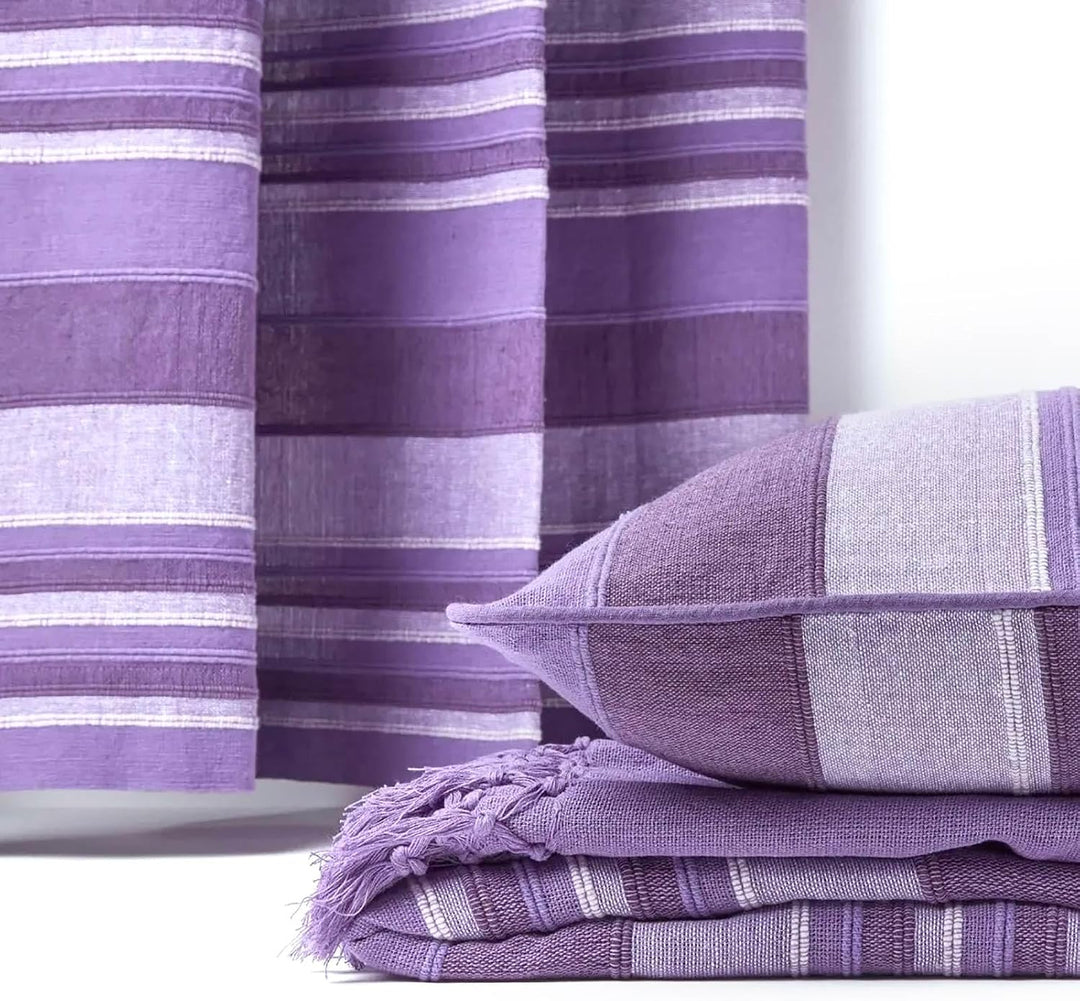 Homescapes handgewobener Vorhang Morocco lila 2er Set Ösenvorhang 140 x 140 cm (Breite x Länge) Deko