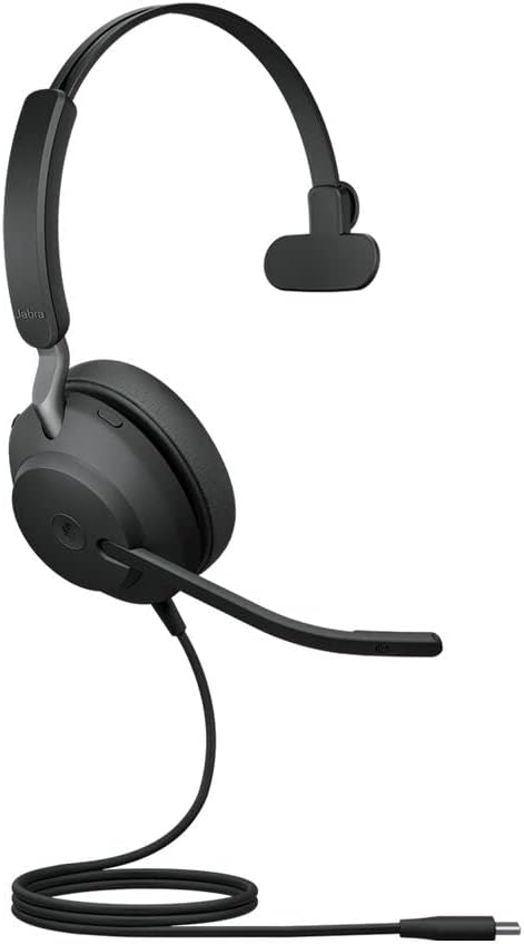 Jabra Evolve2 40 PC Headset – Noise Cancelling Microsoft Teams Certified Mono Headphones With 3-Micr