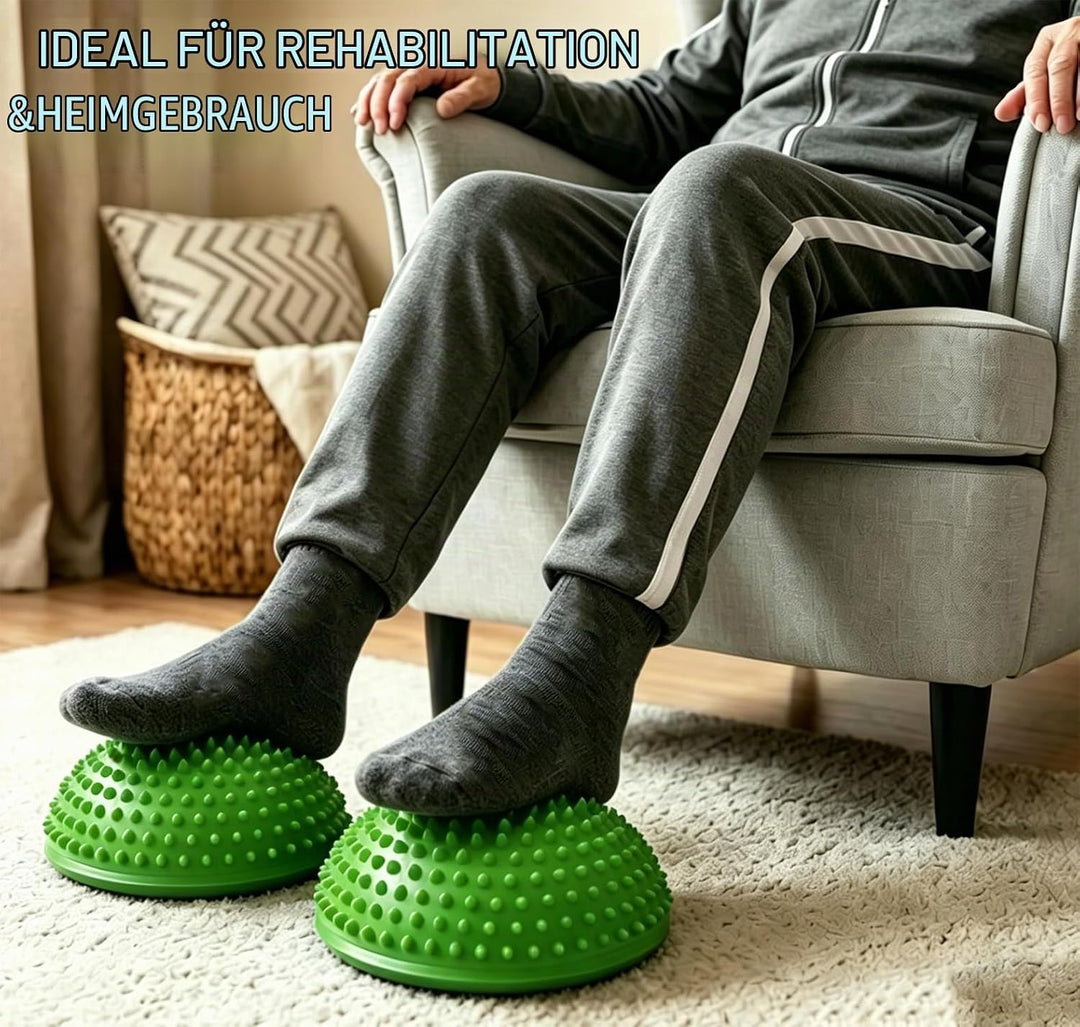 2er-Set Therapie Balance Igel, Balance-Igel Set, Fitness Halbkugel mit Luftpumpe Trittstein für Kind