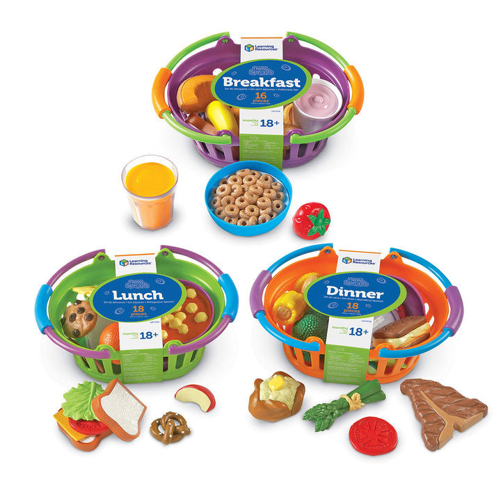 Learning Resources New Sprouts Frühstücks-, Lunch- und Dinner-Set Drei Mahlzeitenkörbe, Drei Mahlzei