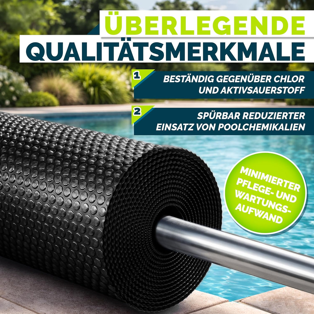tillvex® Premium Pool Solarabdeckplane 400 µm Rechteckig 800x400 cm | Solarfolie Wärmeplane zuschnei