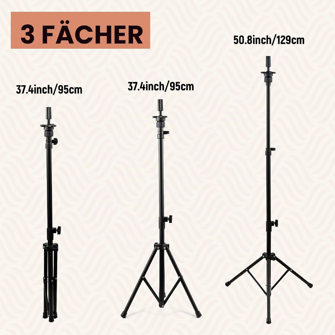 xnicx 23" Perückenkopf und Perückenständer Set,Perückenständer mit Perückenkopf, Wig Staand für Perü