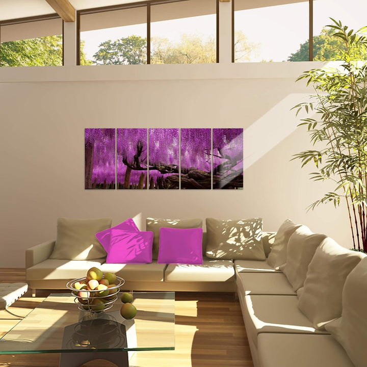 Runa Art Bild Wald Landschaft Wandbilder auf Vlies Leinwand 5 Teilig Wanddekoration Schlafzimmer Woh