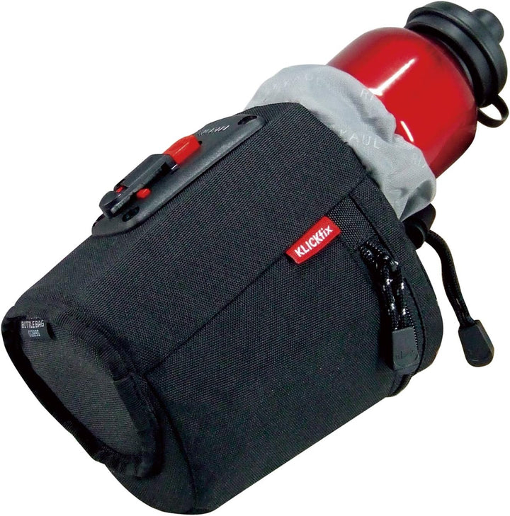 Rixen und Kaul KlickFix Micro Bottle Bag - Satteltasche mit Trinkflaschenhalter Schwarz, Schwarz