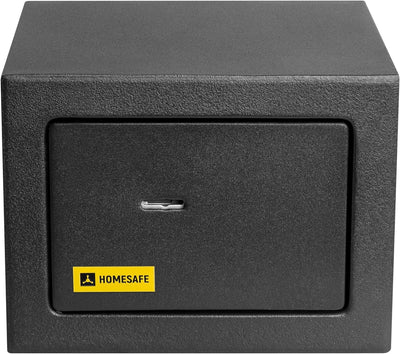 Homesafe HV15K Tresor Safe mit Schlüssel-Schloss, 15x20x17cm (HxWxD ), Carbon Satin Schwarz, 15x20x1