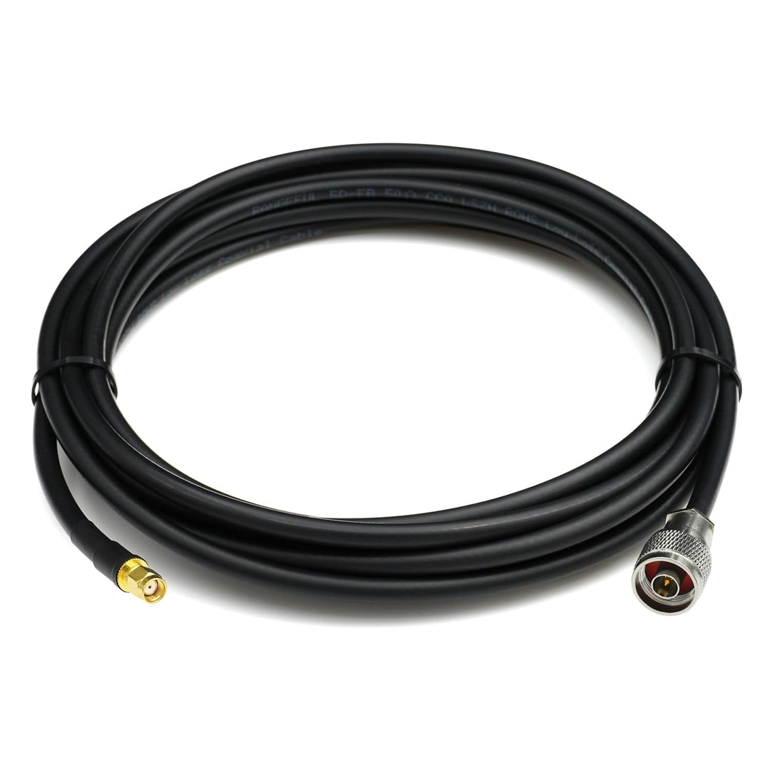 RANGEFUL 15m RP-SMA Stecker auf N Stecker Koaxialkabel – 15 Meter 5D-FB Verlustarmes Antennenkabel Ø