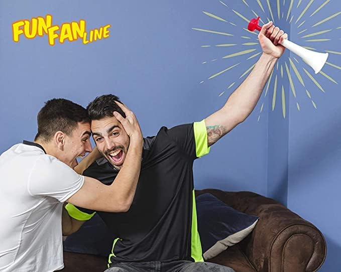 FUN FAN LINE - Pack x3 Plastik Vuvuzela Trompeten. Zubehör für Fussball- und Sportfeste. Geräuschvol