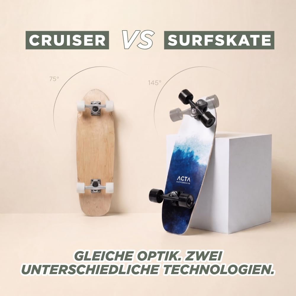 ACTA Surfskate Foam V2 31" - Ocean Surf-Skate Board aus Ahorn, 7-lagig, ideal für Anfänger &amp; Fortges
