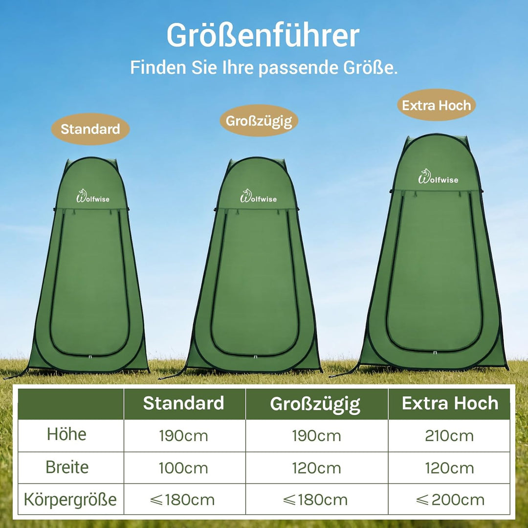 Wolfwise Pop up Toilettenzelt Umkleidezelt, Camping Duschzelt Outdoor Mobile Toilette Umkleidekabine