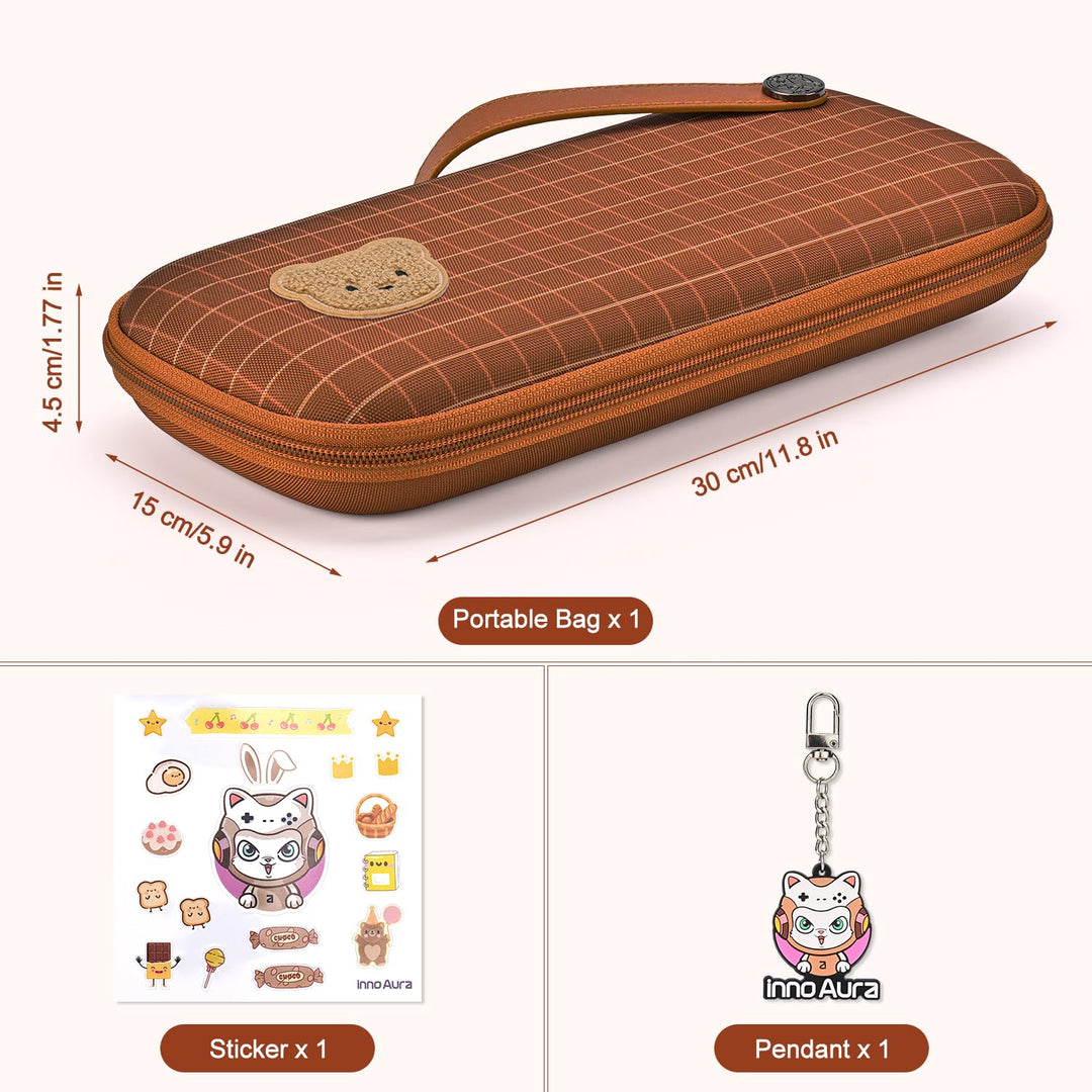 innoAura Switch 2 Tasche, Ultradünne Switch 2 Hülle für Switch 2 Konsole, 900D Filzstruktur, 9 Spiel