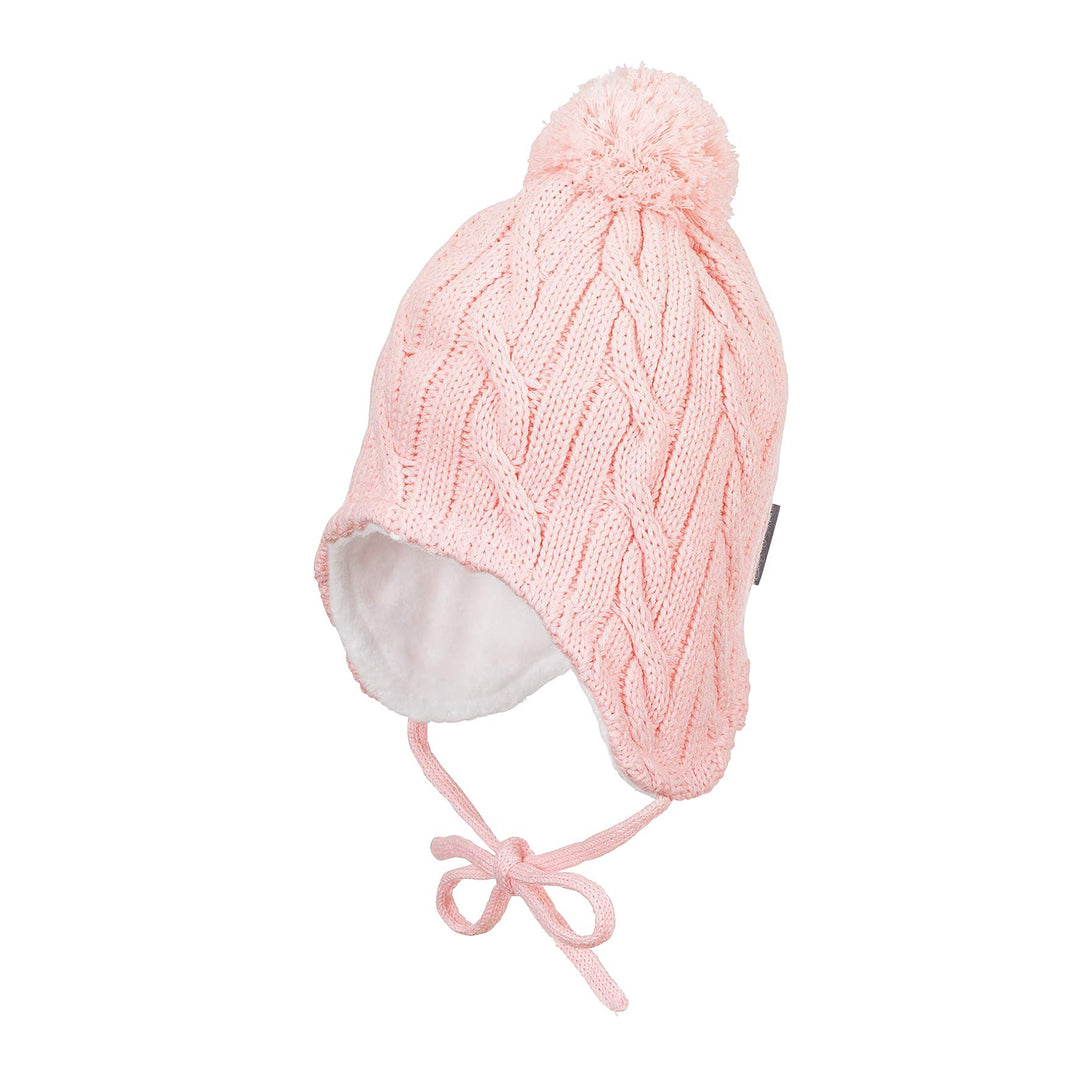 Sterntaler Mütze mit Bommel, Strickmütze mit Bommel Rosa (Zartrosa 707) 43, Rosa (Zartrosa 707) 43