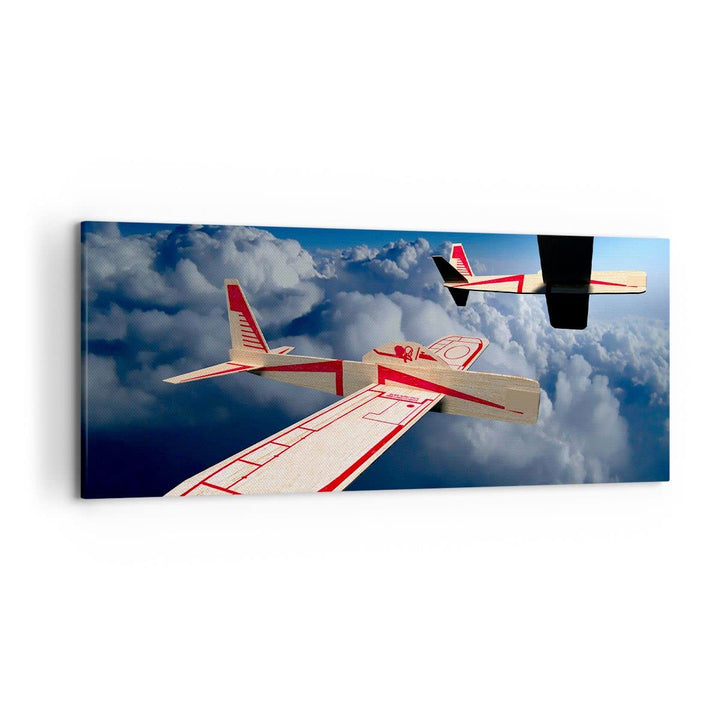 Wandbilder Dekoration Wohnzimmer Segelflugzeuge fliegen hoch Modell Bilder auf Leinwand 120x50cm Lei