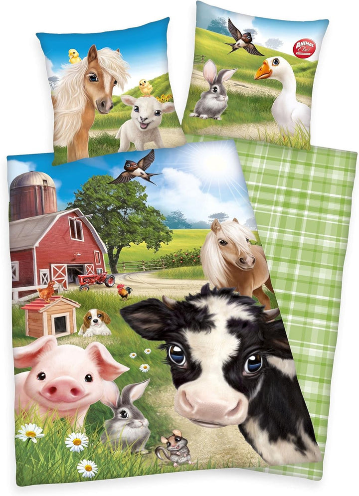 Herding Bettwäsche Farm World Bauernhof Tiere 135 x 200 cm 100% Baumwolle