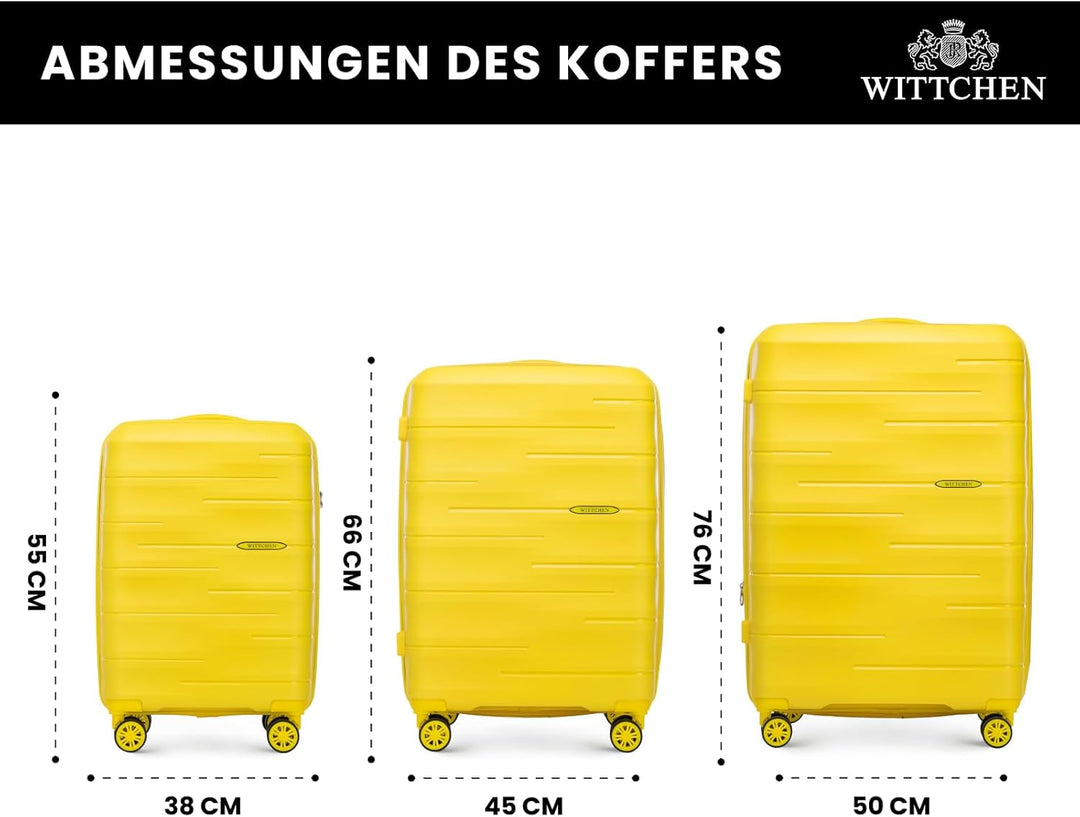 WITTCHEN ARCO Line | Reisegepäck-Set Leichtes Gepäck | Polypropylen TSA-Schloss Teleskopgriff 4 Lenk