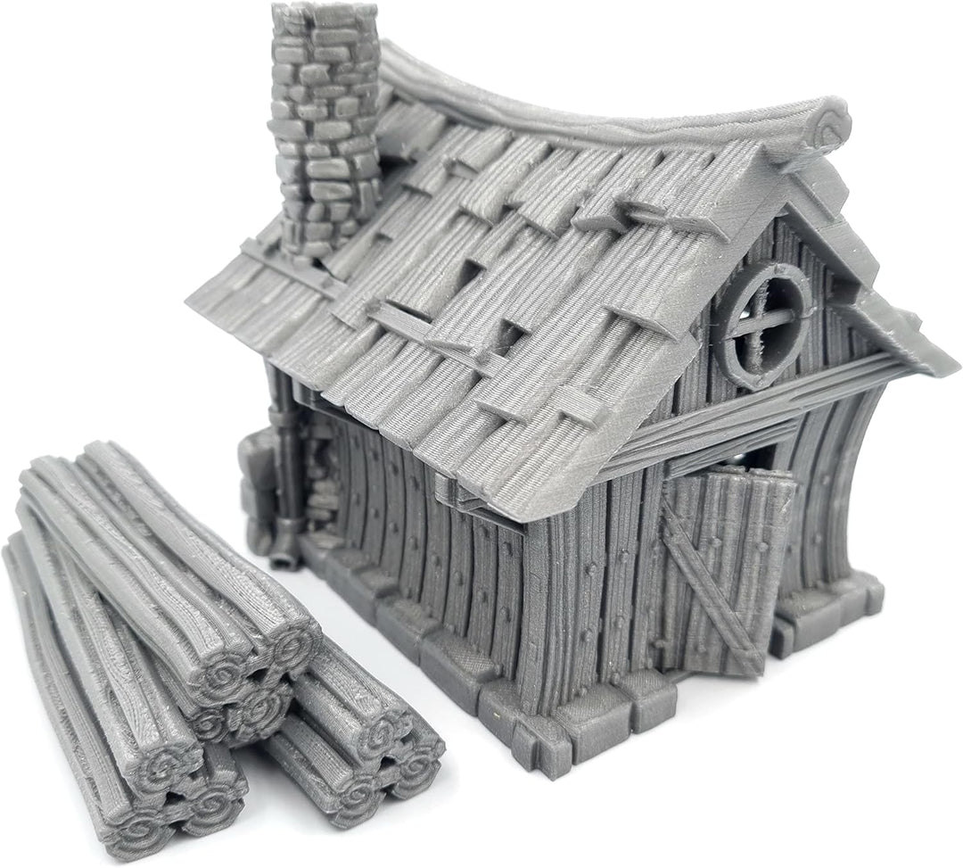 QP3D – Zwerghüttenhaus – Fantasy-Kampfbau-Gelände Landschaft für Tischplatte und RPG, 28–32 mm, Mini