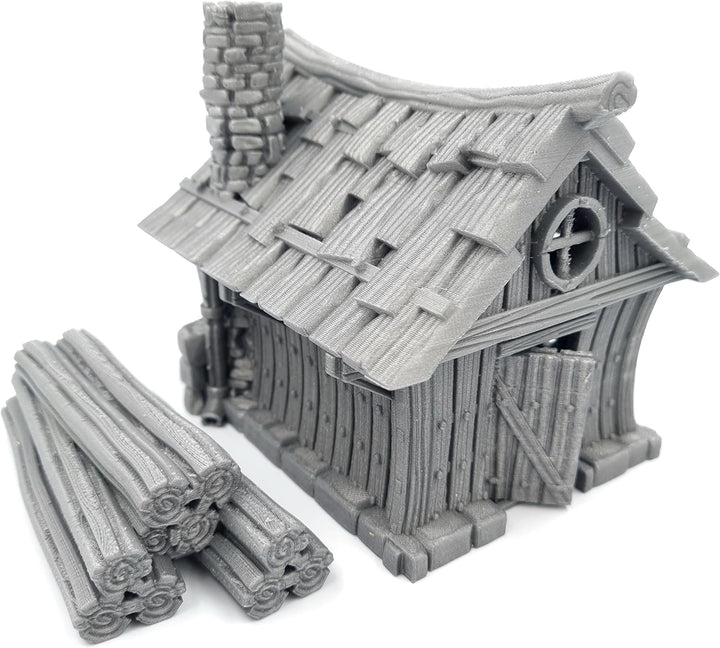 QP3D – Zwerghüttenhaus – Fantasy-Kampfbau-Gelände Landschaft für Tischplatte und RPG, 28–32 mm, Mini