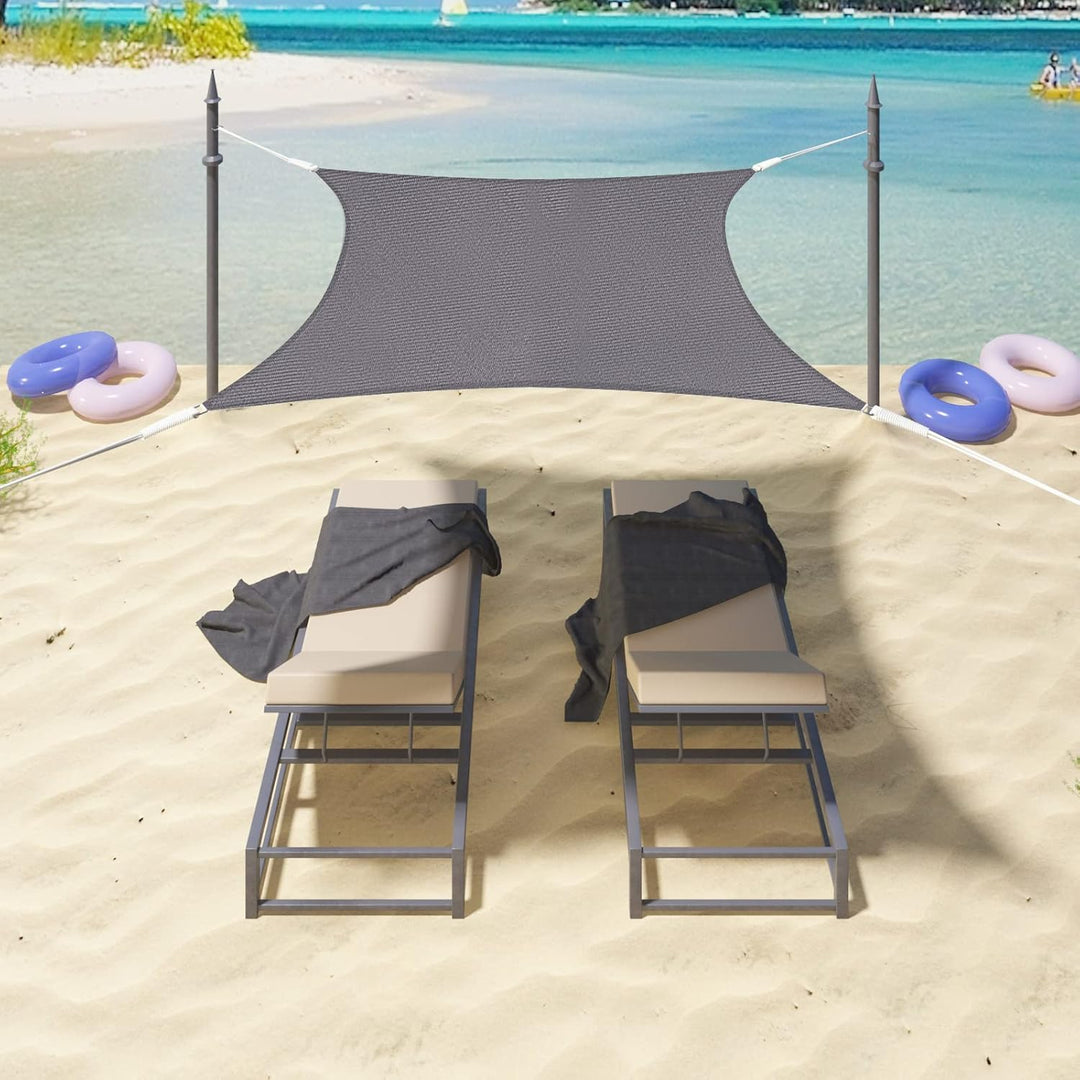 WOLTU Sonnensegel Rechteck 3x4m Grau wasserabweisend Sonnenschutz Polyester Windschutz mit UV Schutz