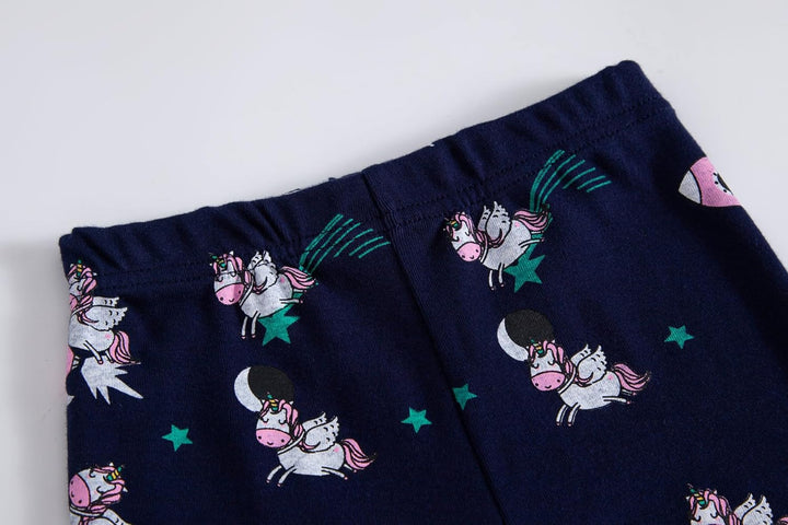 Mädchen Pyjamas Set Pyjamas 100% Baumwolle PJs Langarm Kurzarm Nachtwäsche 2-12 Jahre Einhorn-eule 3