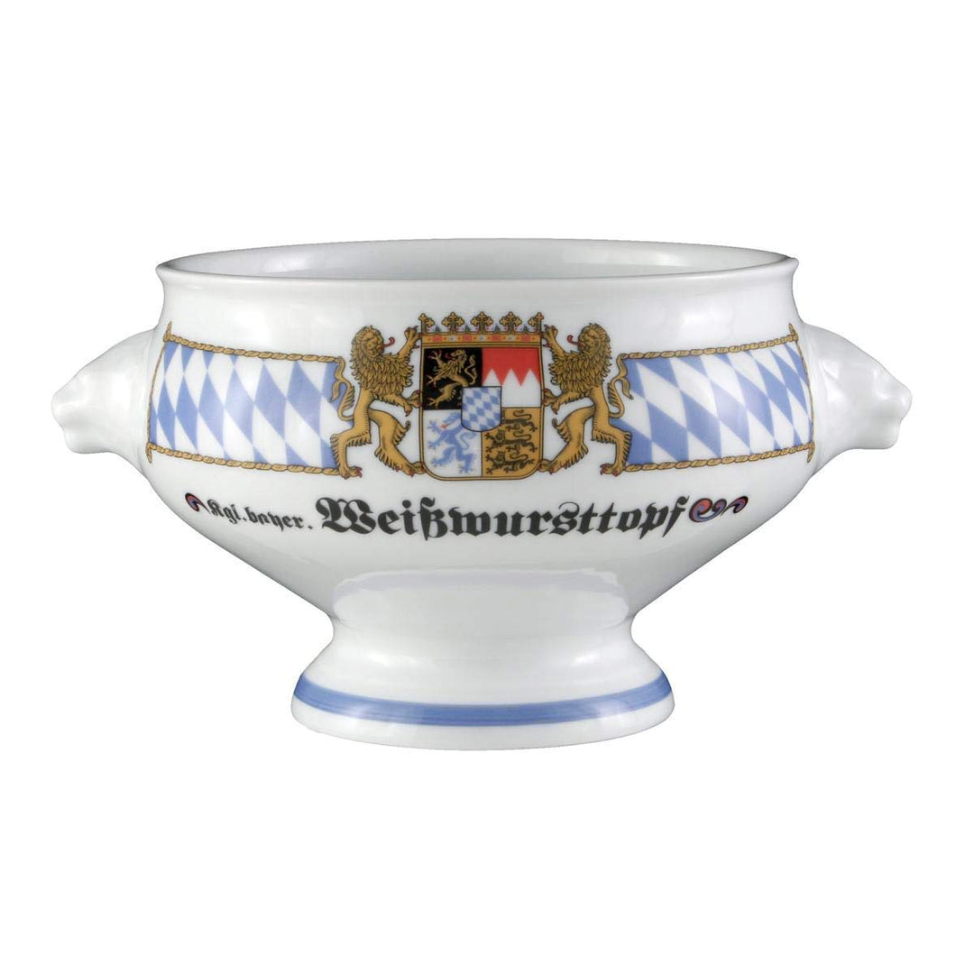 Seltmann Weiden 001.455693 Compact Bayern Löwenkopfterrine ohne Deckel 1,0 L, Porzellan, 1 Liter, Bl