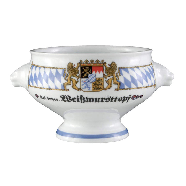 Seltmann Weiden 001.455693 Compact Bayern Löwenkopfterrine ohne Deckel 1,0 L, Porzellan, 1 Liter, Bl