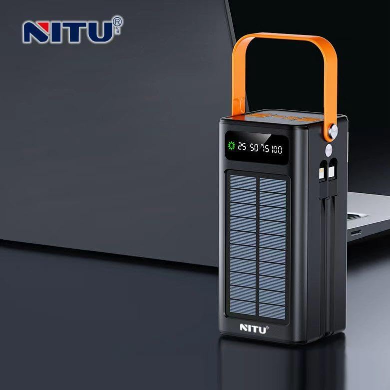 ZMC Solar Powerbank 50000-100000mAh, 22.5W PD Schnellladung, 4 Ausgänge, LED Lampe, 3-in-1 Kabel, fü