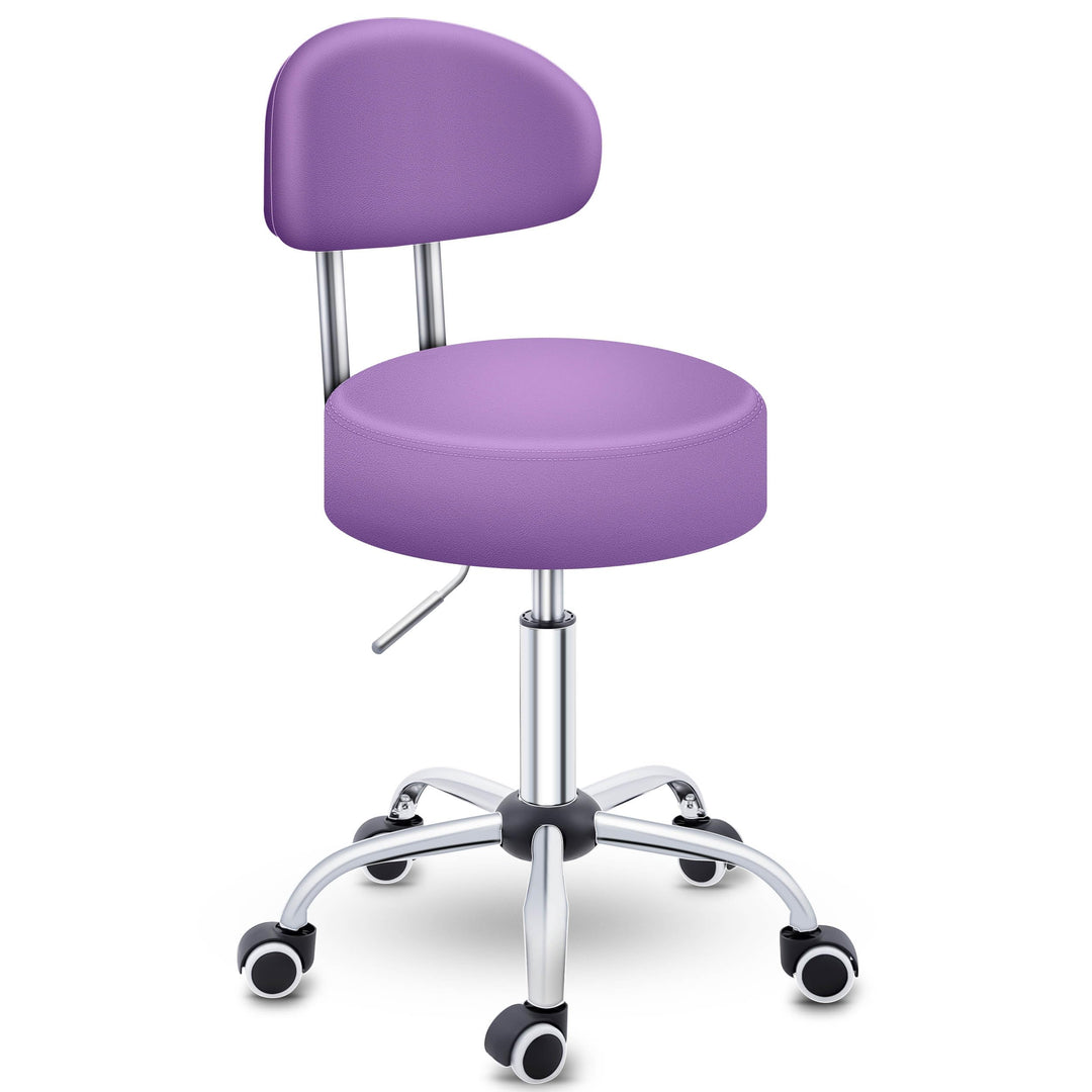 TRESKO® Rollhocker mit Lehne höhenverstellbar 10cm Dicke Polsterung Drehbar | Hocker 46-58cm | Arbei