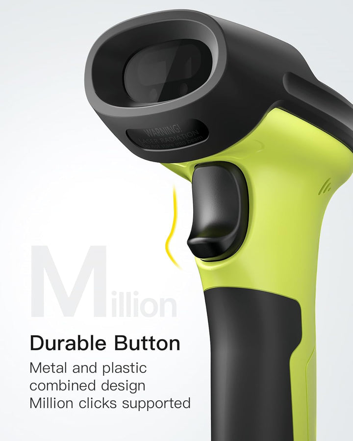 Inateck Barcode Scanner Wireless 2.4 GHz, 35 m Reichweite, automatisches schnelles und präzises Scan