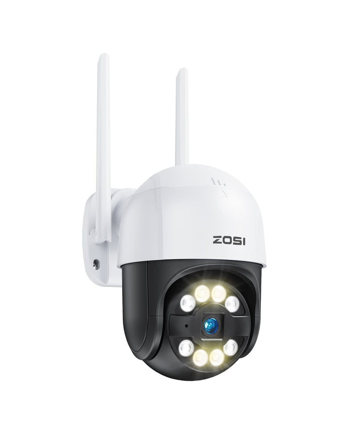 ZOSI 2K Pan/Tilt Überwachungskamera Aussen WLAN, 355°/140° Schwenkbar 3MP IP Kamera mit Plug-in Stro