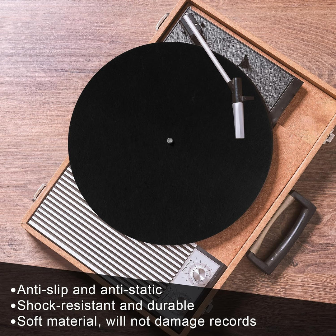 2 Stück Slipmat Plattenspieler, 30cm Plattenmatte aus Filz Rutschfest und Antistatisch Plattenspiele
