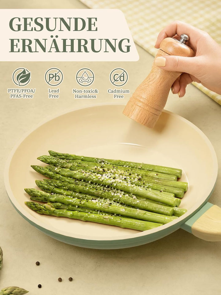 Innerwell Antihaft Bratpfanne 20 cm,Pfanne Induktion mit Keramik Antihaftbeschichtung in Profiqualit