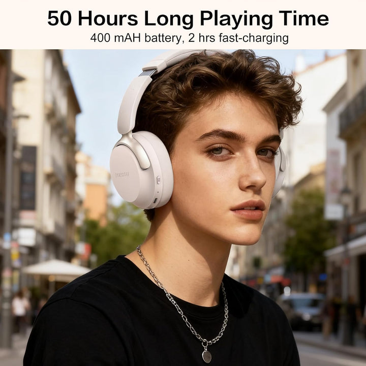 RORSOU B8 Bluetooth Kopfhörer Over Ear, 6 EQ Musikmodi und 50H Spielzeit Deep Bass Wireless Kopfhöre
