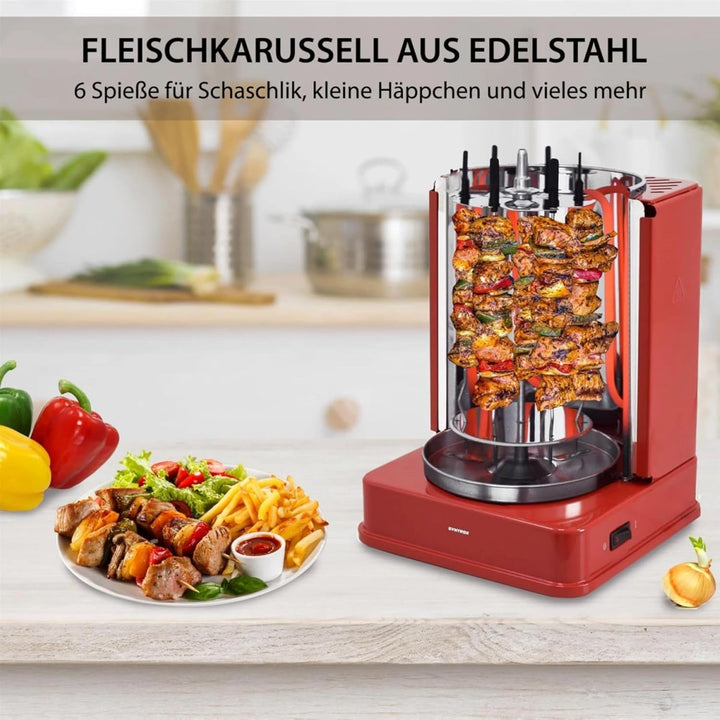 Syntrox Dönergrill Quandira 1400W - Rotisserie Grill für Döner, Hähnchen, Fisch & Gemüse - Gyrosgril