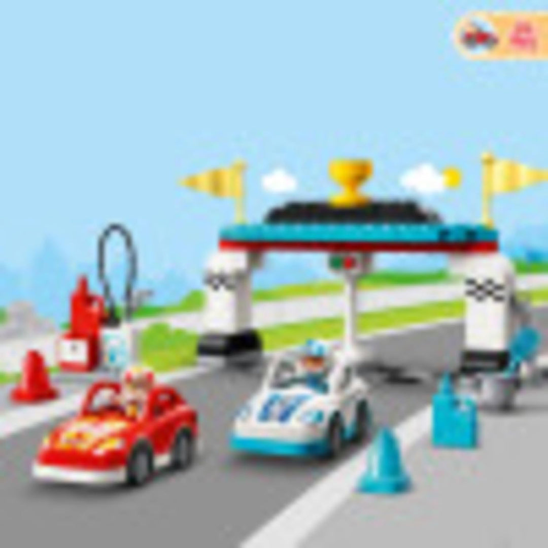 Lego DUPLO Town Race Cars 10947 Cool Car-Race Building Toy; Imaginative, Developmental Playset for T