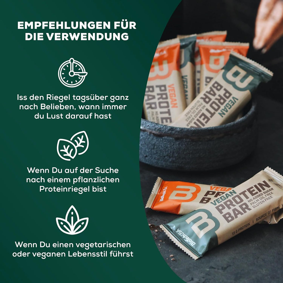 BioTechUSA Vegan Protein Bar, laktose- und glutenfreier Proteinriegel aus Proteinquellen pflanzliche