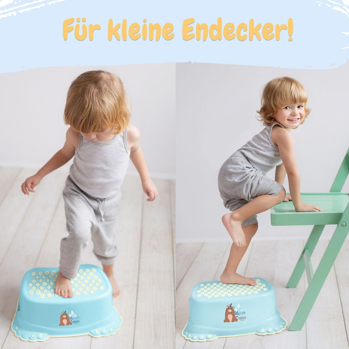 Kinderhocker TÜV Rheinland geprüft! Kinder Toilettenhocker mit Anti-Rutsch Beschichtung für Stabilit