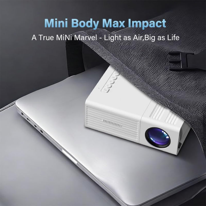 Portable Projector, Supports 1080P, USB Connection, Remote Control - Compatible with Smartphones, Ta