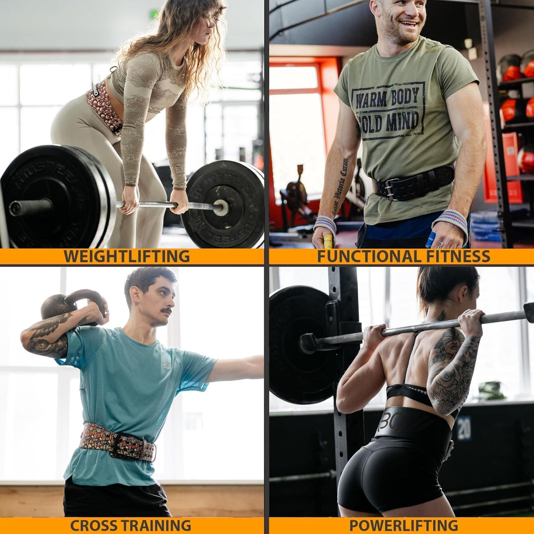 WARM BODY COLD MIND Premium Gewichthebergürtel aus Leder (10cm) für Krafttraining - Gym Gürtel für G