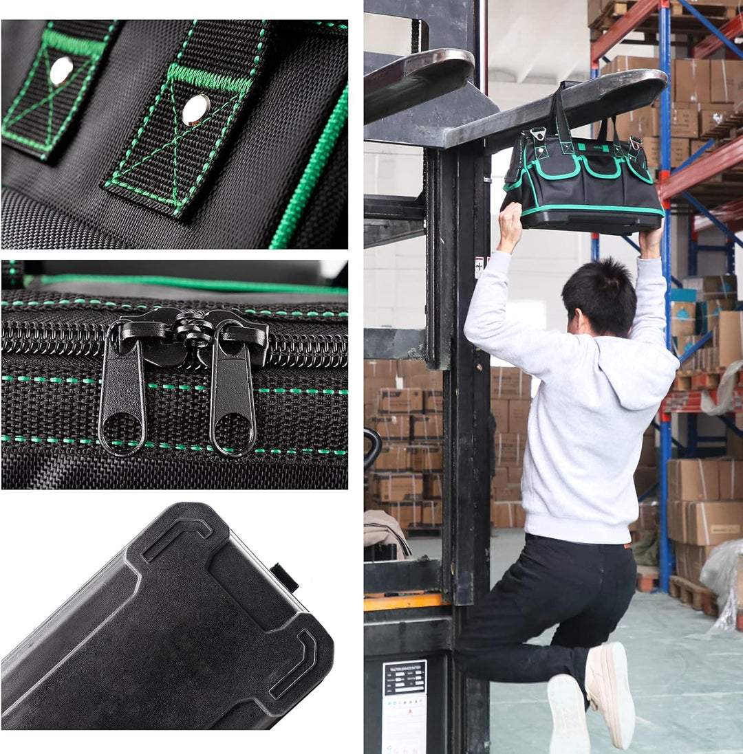 AIRAJ Elektriker Werkzeugtasche 40 * 23 * 28CM,Verstellbarem Schultergurt/Hohes Volumen/Wasserdichte