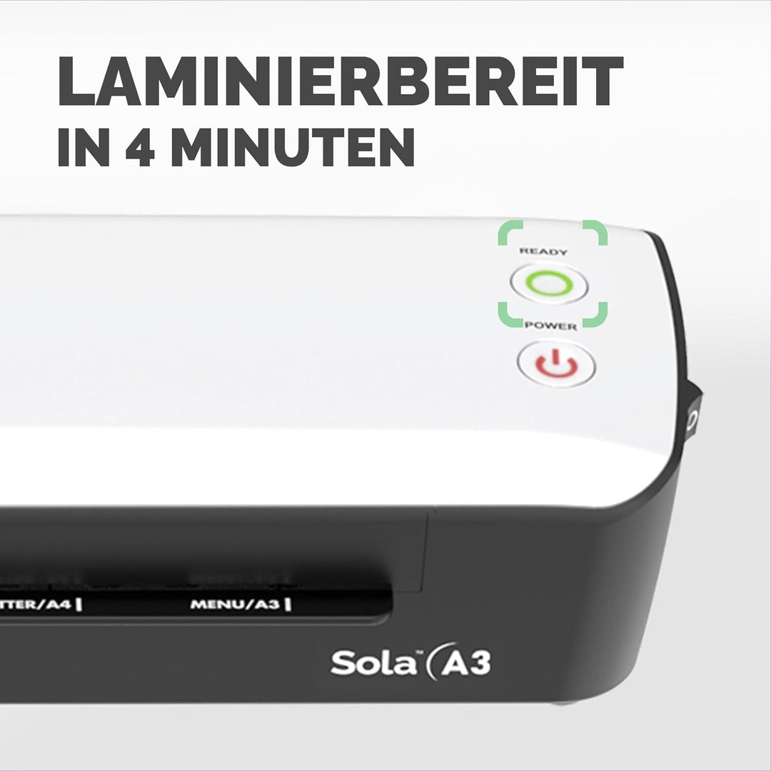 Fellowes Laminiergerät A3 Sola für Zuhause und Homeoffice, für Laminierfolien bis 125 Mikron Stärke,