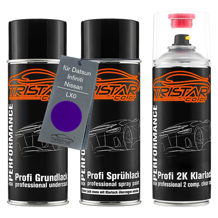 TRISTARcolor Autolack 2K Spraydosen Set für Datsun/Infiniti/Nissan LX0 Midnight Purple III Metallic